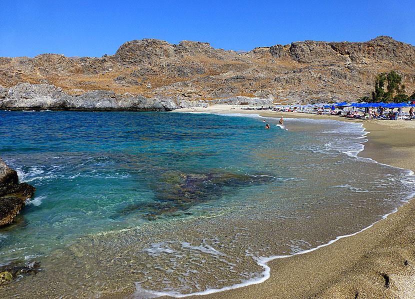 Skhinaria beach nära Plakias på södra Kreta.