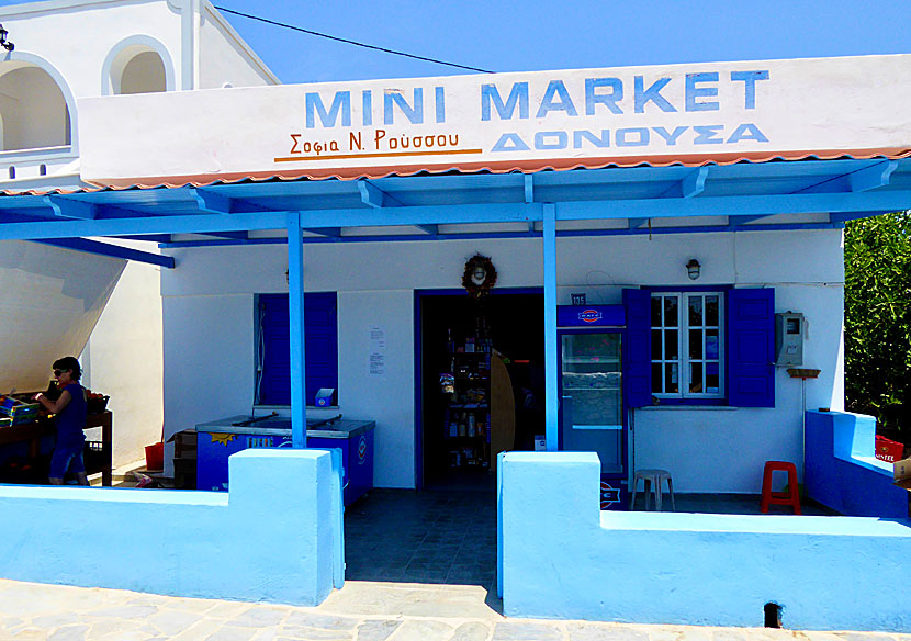 Minimarket och Supermarket i Stavros på Donoussa.