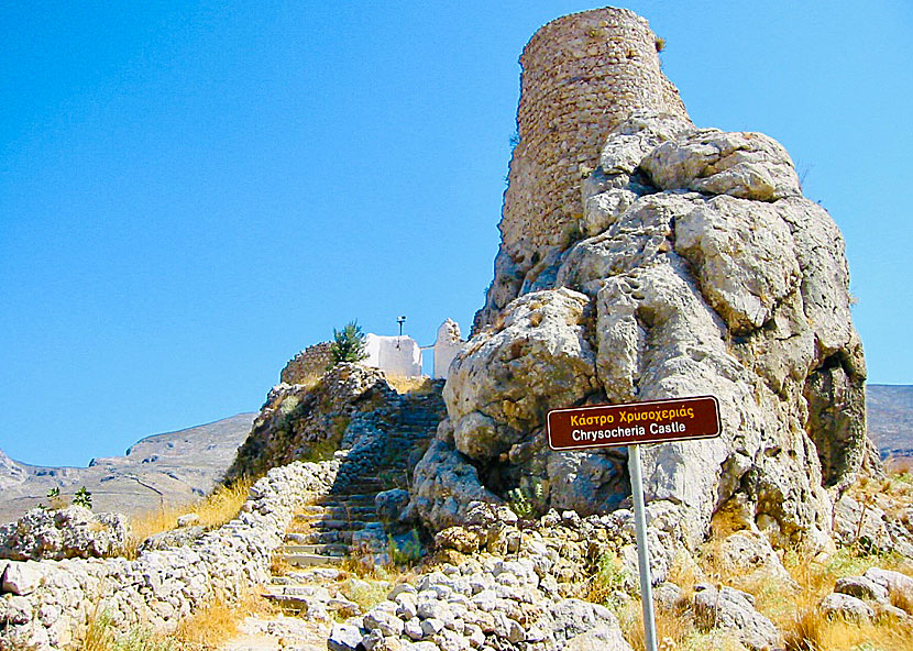 Chrysocheria Castle, eller Pera Kastro på Kalymnos i Grekland.