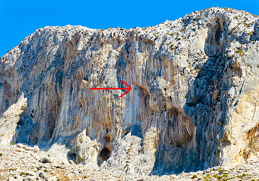 Bergklättrare på Kalymnos klättrarvänliga berg.
