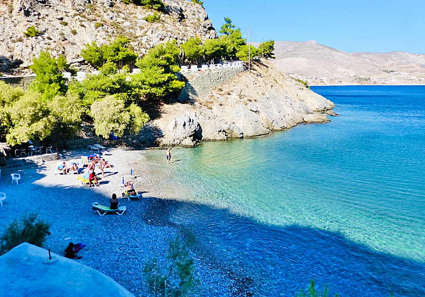 Missa inte Gefyra beach när du reser till Pothia på Kalymnos i Grekland.