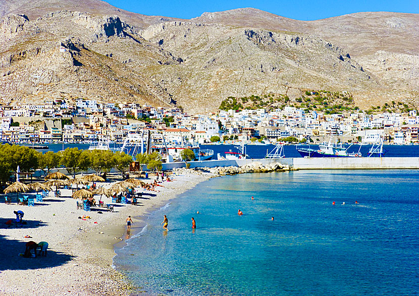 Pothia beach på Kalymnos i Grekland.