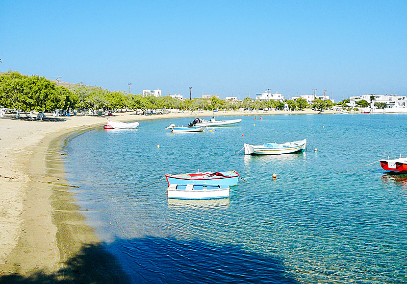 Stranden i Pollonia på Milos i Kykladerna.