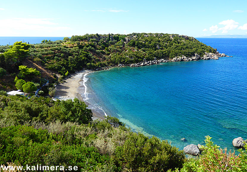 Delfinia beach nära Kardamili på södra Peloponnesos.