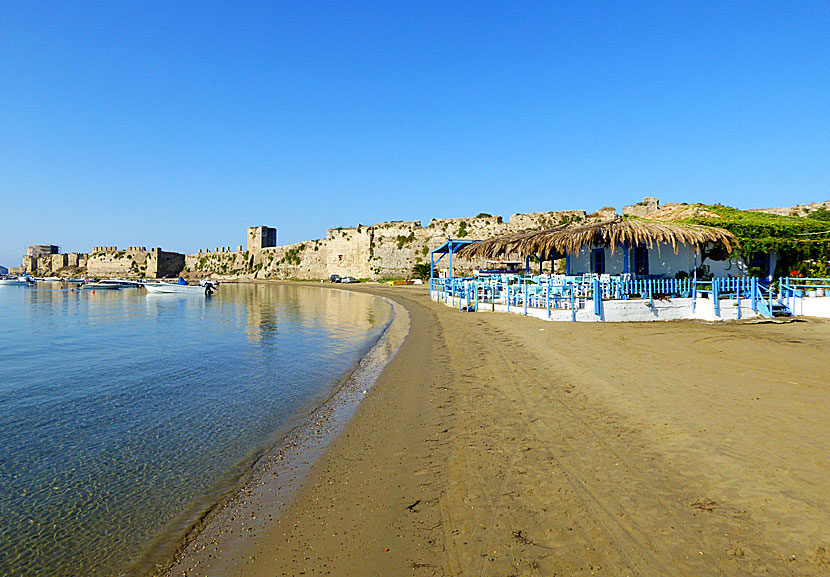 Methoni  beach på södra Peloponessos.