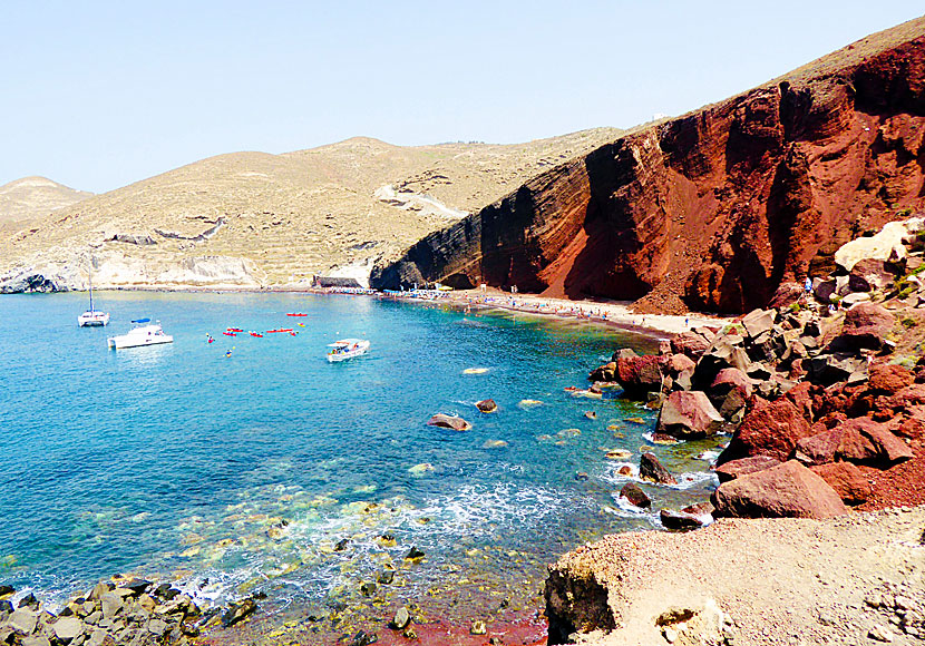 Red beach nära Akrotiri på Santorini.