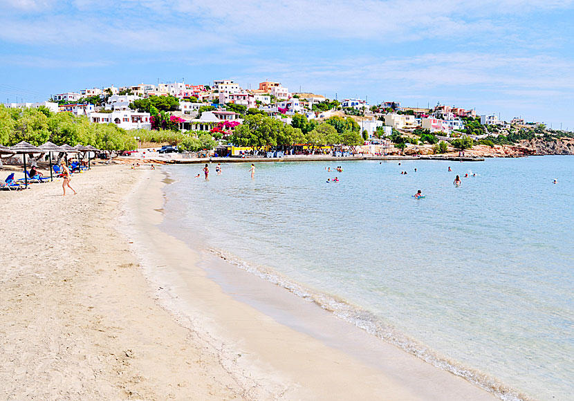 Azolimnos beach på Syros i Kykladerna.