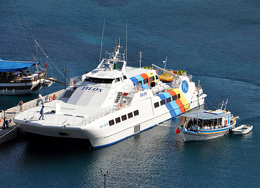 Greek ferries, boats and catamarans. Sea Star. Livadia. Tilos. 