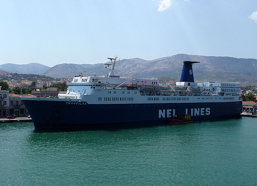 Greek ferries, boats and catamarans. Theofilos. Mytilini. Lesvos.
