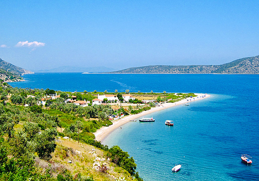 Vy över Agios Dimitrios beach på Alonissos.