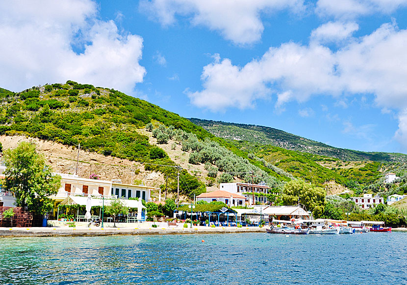 Från Skiathos och Skopelos går det utflyktsbåtar till byarna Steni Vala och Kalamakia på Alonissos.