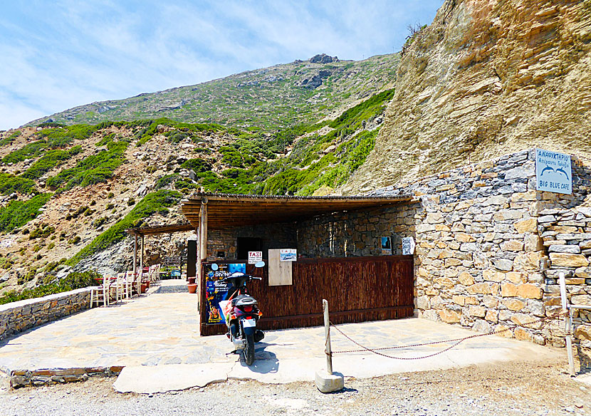 Big Blue Cafe i Agia Anna på Amorgos.