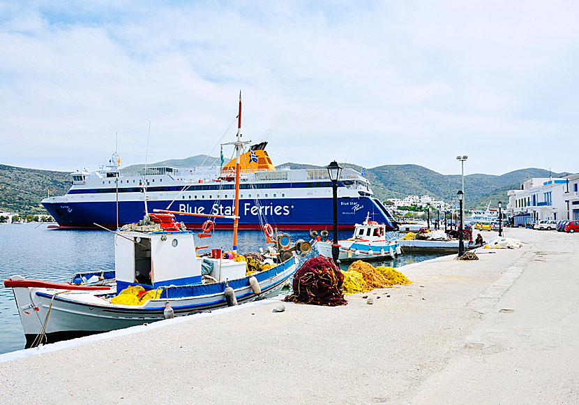 Blue Star Ferries i hamnen i Katapola på Amorgos.