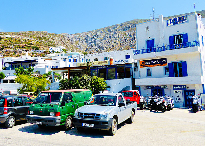 Hyra moped och bil i Chora, Egiali och Katapola på Amorgos i Kykladerna.