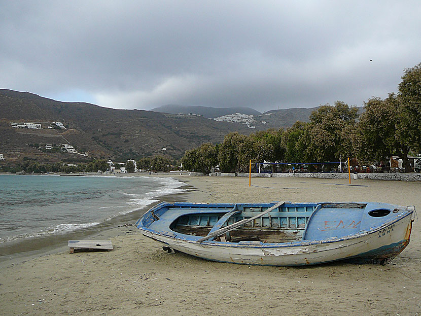 Egiali på Amorgos i lågsäsong på hösten och vintern.
