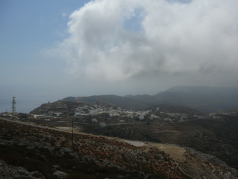 Dimma över Chora på Amorgos.