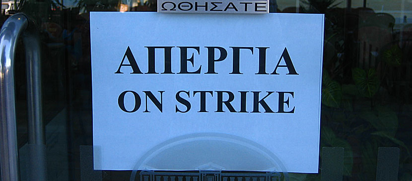 Strejker i Grekland. 