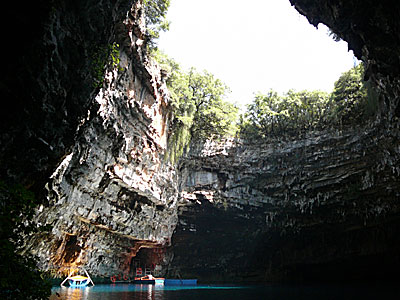 Melissani Cave på Kefalonia.