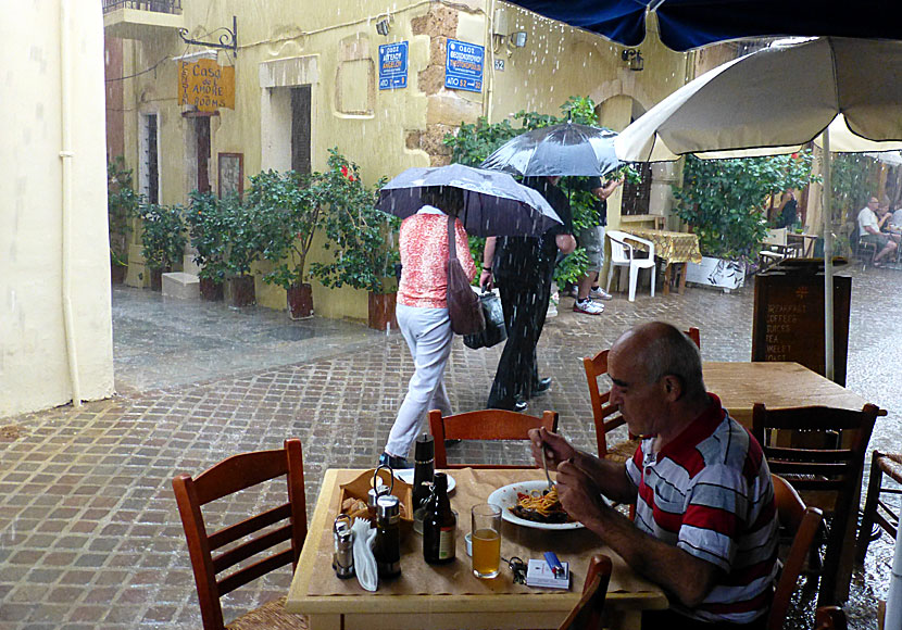 Singin' in the Rain med Gene Kelly på Restaurang Kalderimi i Chania på Kreta.