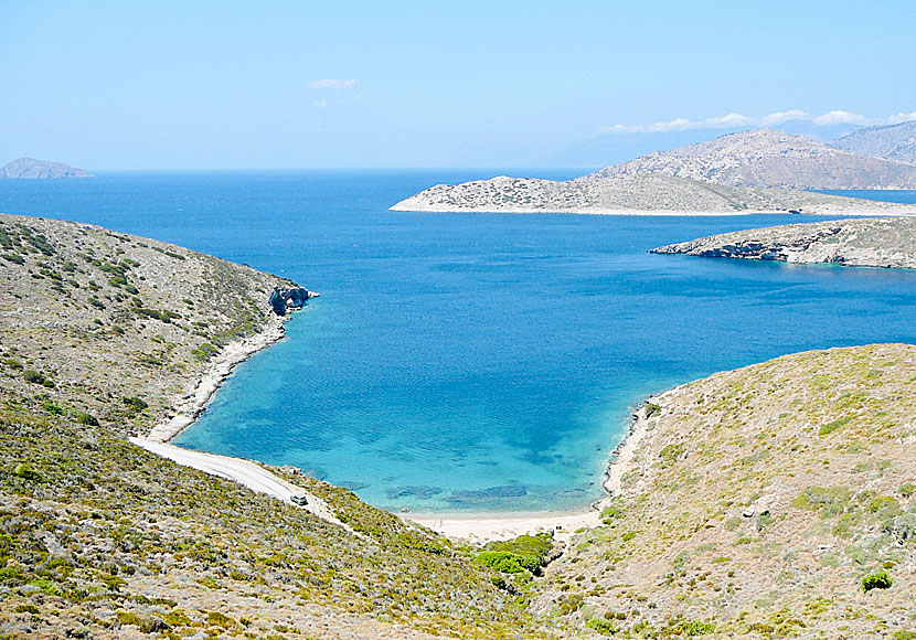 Petrokopio beach nära Kambi på Fourni i Grekland.