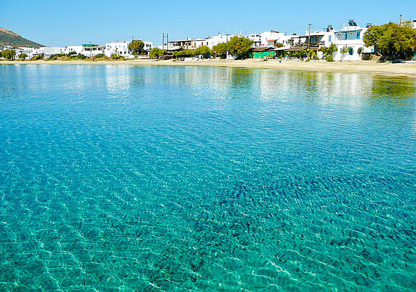 Agia Anna beach på Naxos i lågsäsong.