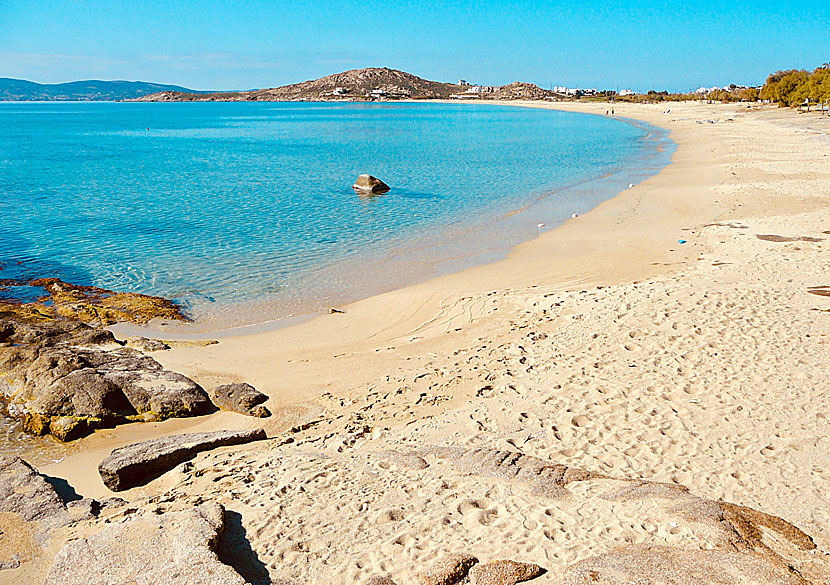 Agios Prokopios beach på Naxos i lågsäsong.