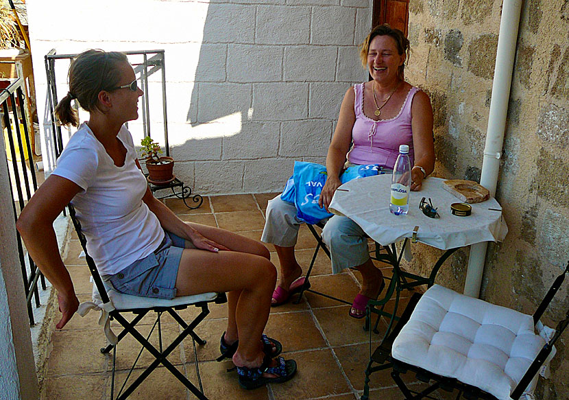 Ann-Kristin som har Kristinas Rooms i Rhodos gamla stad.