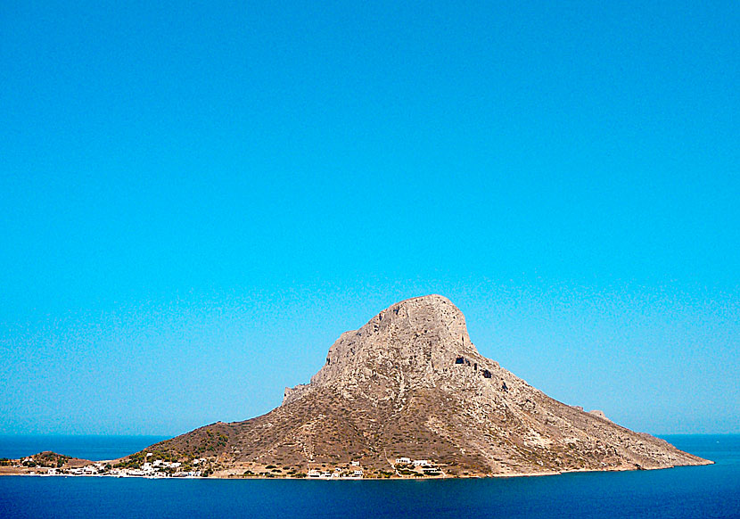 Telendos sett från Myrties på Kalymnos.