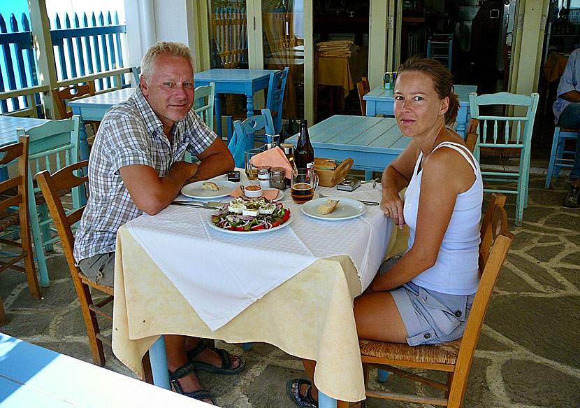 Taverna Kira Pothiti i Chora är en av de bästa restaurangerna på Schinoussa.