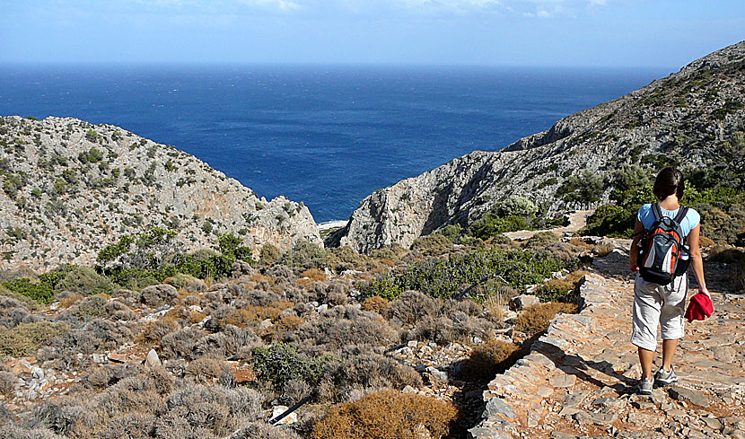 Vandra till Katholiko Monastery på Akrotirihalvön öster om Chania på Kreta. 