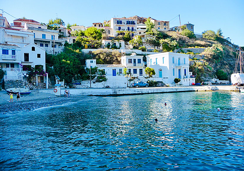 Evdilos beach på Ikaria i Grekland.