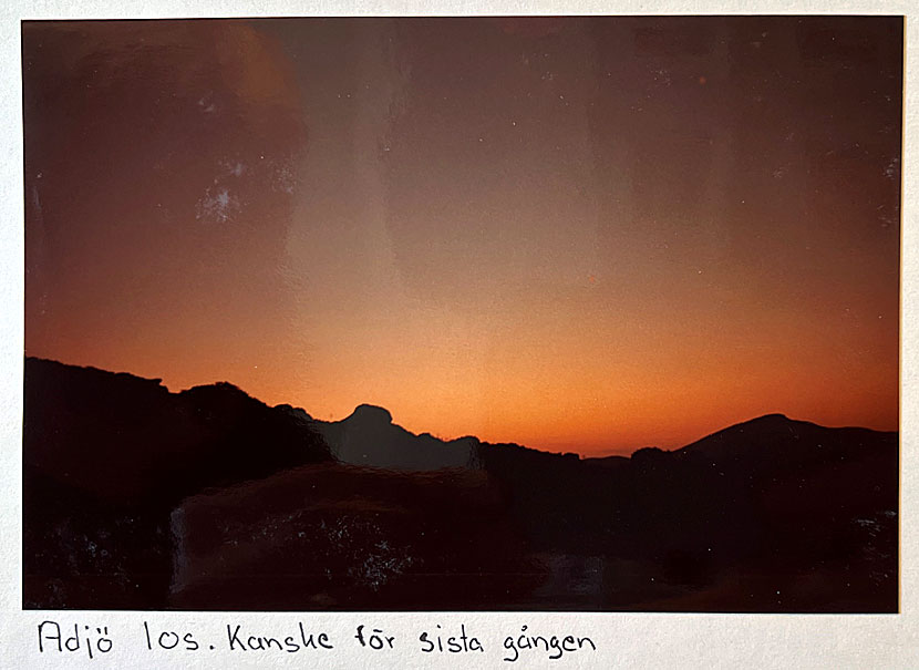 Solnedgången på Ios 1985.