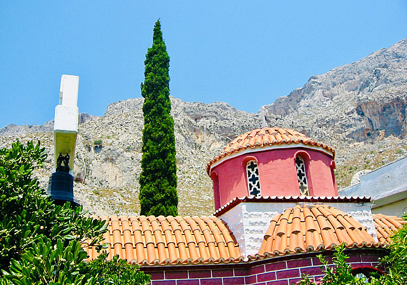 Klostret Agios Panteleimon cave church på Kalymnos.