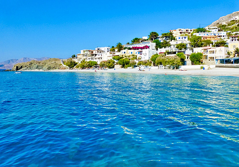 Stranden i Myrties på Kalymnos.