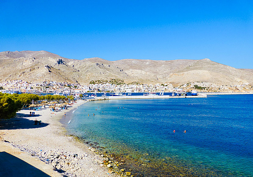Pothia beach på ön Kalymnos i Dodekaneserna.