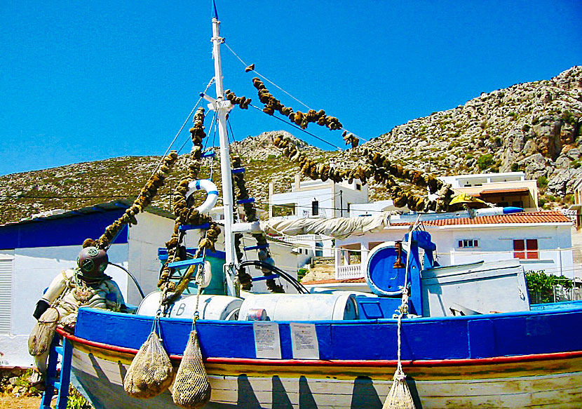 Tvättsvampsbåtar på Kalymnos.