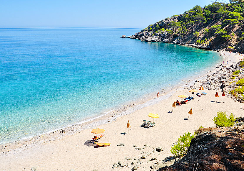 Kato Lakos beach på Karpathos i Grekland.