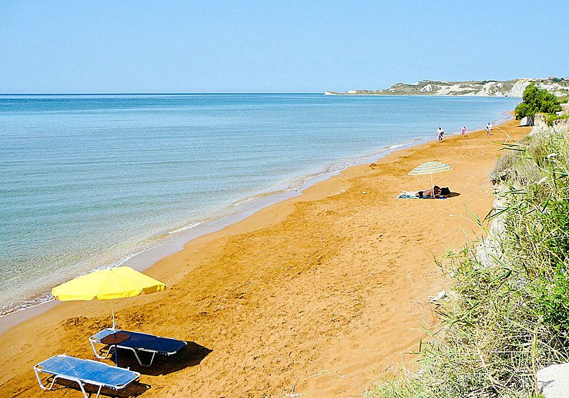 Megas Lakos beach på halvön Lixouri på Kefalonia i Grekland.