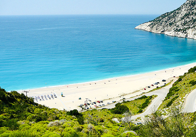 Vägen ner till Myrtos beach på Kefalonia i Grekland.