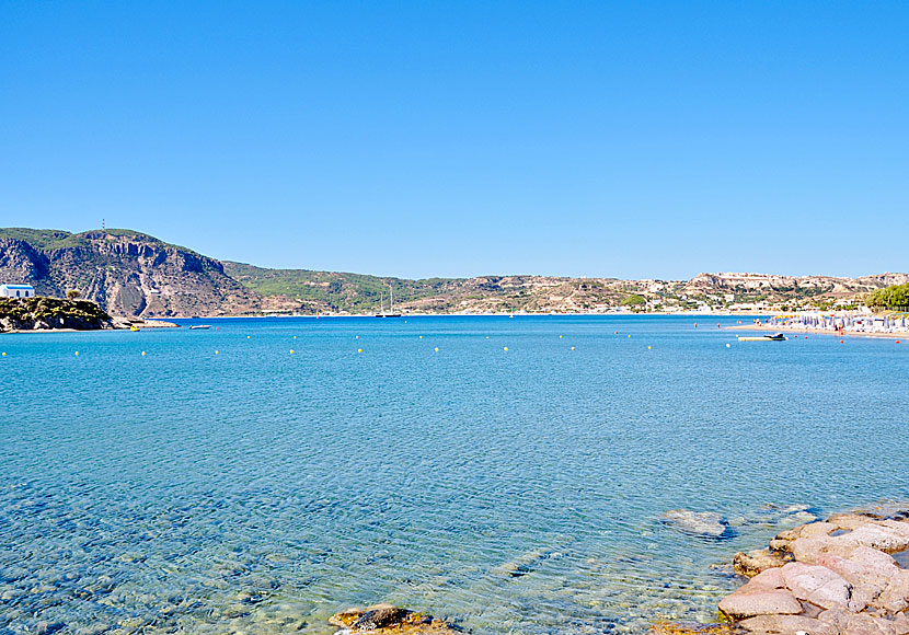 Kefalos sett från Agios Stefanos beach på Kos.