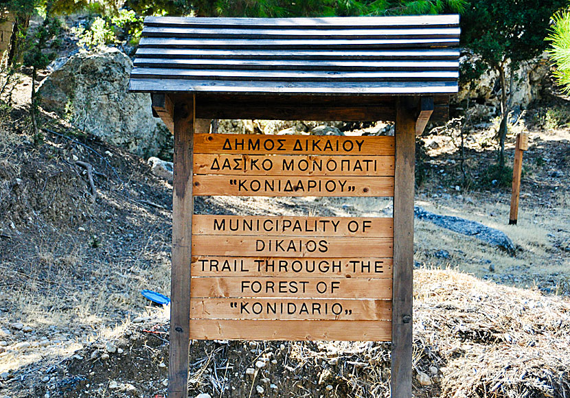 Vandringsleder i Konidario forest på Kos.