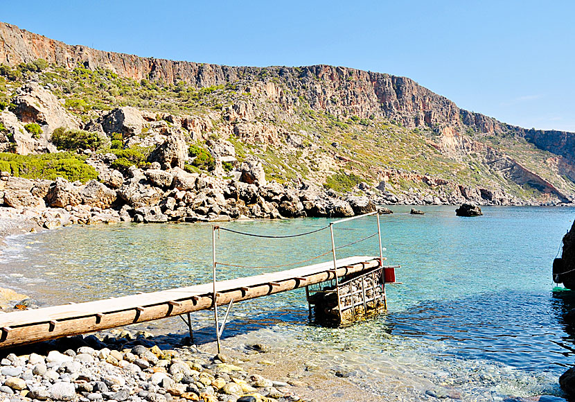 Lissos beach nära Sougia och Paleochora på södra Kreta. 