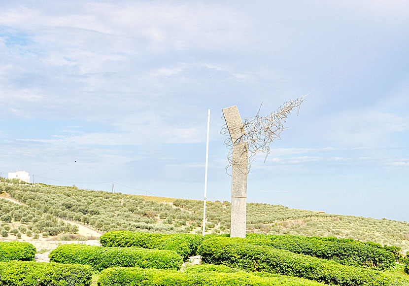 Monumentet i Archanes som visar var på Kreta General Kreipe kidnappades.