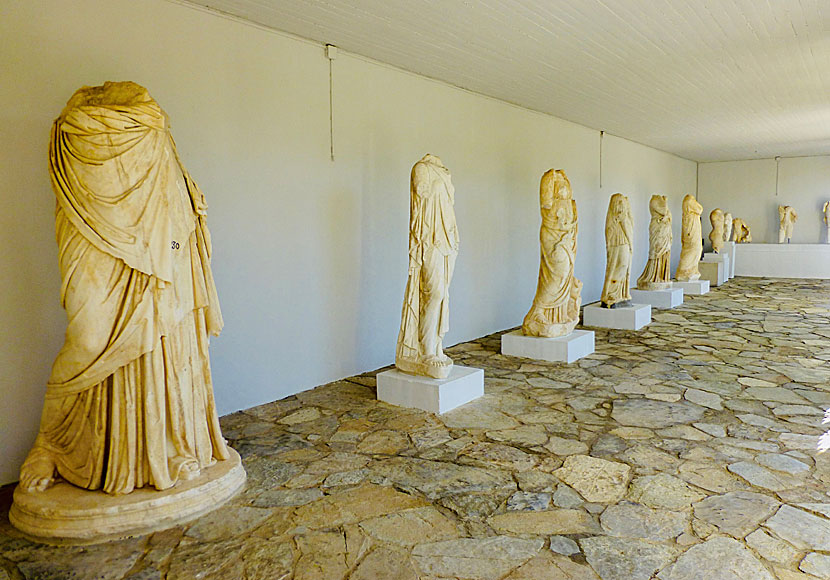 Antika statyer i Gortyns på Kreta.