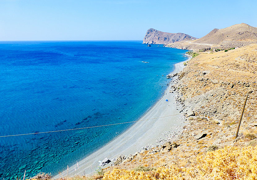 Petrakis beach nära Lendas i Heraklion län på södra Kreta.
