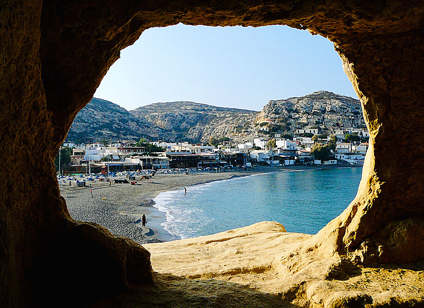 Grottor i Matala. Kreta.