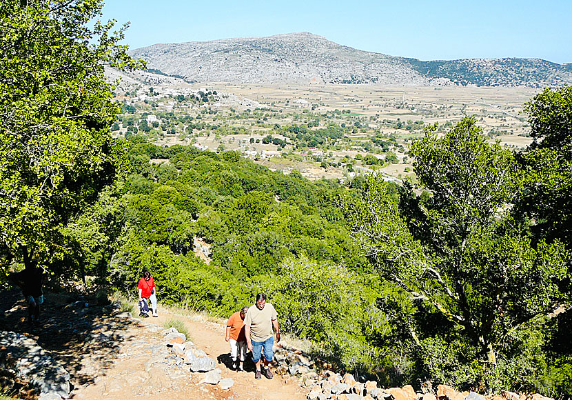 Stigen som går upp till Dikteon Cave på Kreta.