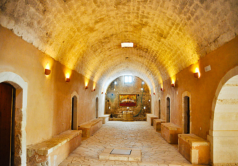 Munkceller i Arkadi Monastery på Kreta.