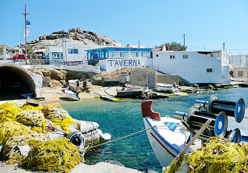 Fisktavernan i Tarsanas nära Agia Anna beach på Mykonos.