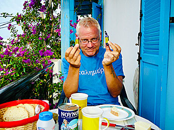 Frukost på Pension Sofi i Naxos stad.